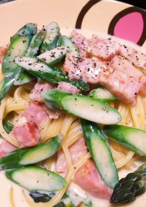 クリームパスタ／アスパラ、ベーコン-レシピのメイン写真