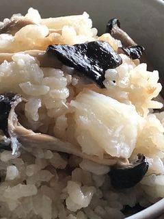 平茸と長いもの炊き込みご飯-レシピのメイン写真
