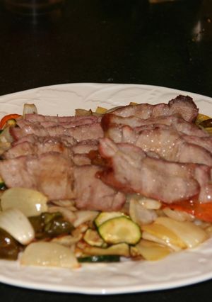 我が家の簡単定番　焼き豚野菜添え-レシピのメイン写真