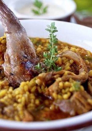 うさぎ肉ときのこ入りリゾット-レシピのメイン写真
