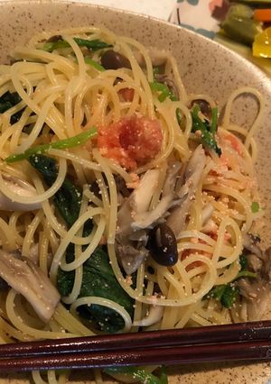 たらことキノコのバター醤油パスタ-レシピのメイン写真