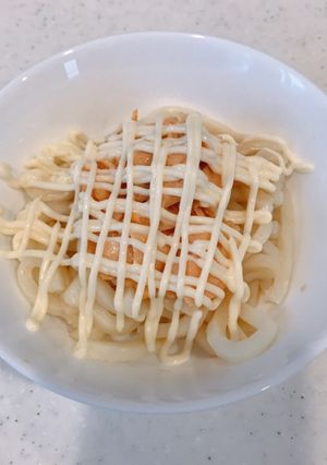 レンジで簡単、鮭マヨうどん!-レシピのメイン写真