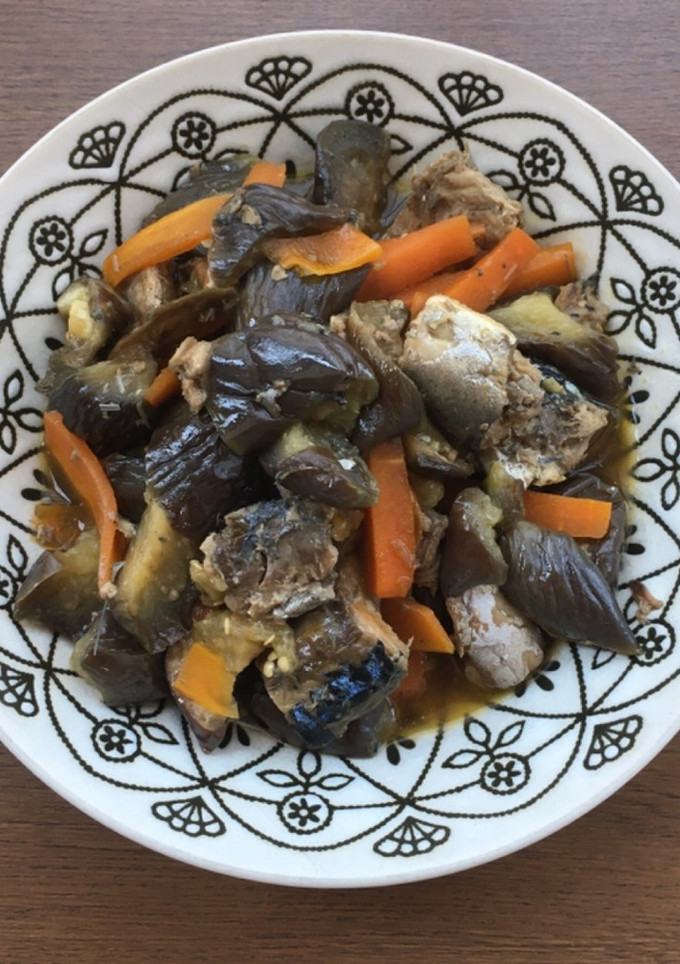 鯖缶で、なすとにんじんの煮物-レシピのメイン写真