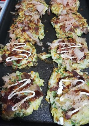 白菜と豆腐でふわっふわっのお好み焼き♪-レシピのメイン写真