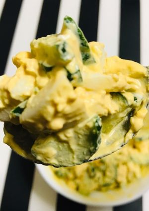胡瓜とタマゴのサラダ 茹で卵は炊飯器で-レシピのメイン写真
