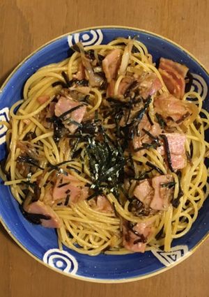 塩昆布で！和風ベーコンパスタ-レシピのメイン写真