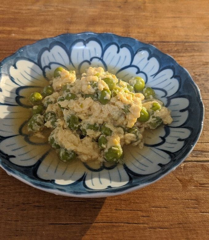 一人暮らしʕ·ᴥ·ʔえんどう豆の卵とじ-レシピのメイン写真