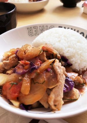 さっぱり！大葉とトマトの豚肉炒め-レシピのメイン写真