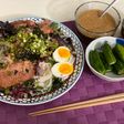 夏バテに、スパム入りサラダうどん