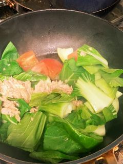 トマトとちんげん菜とツナの卵炒め-レシピのメイン写真