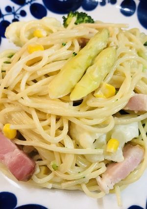 野菜いっぱいの簡単クリームパスタ-レシピのメイン写真
