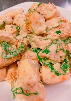 鶏むね肉で☆大葉のガーリック醤油マヨ-レシピのメイン写真