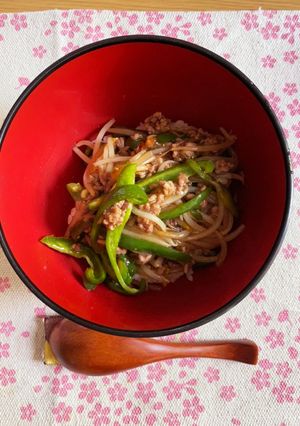 節約＆簡単☆合挽肉ともやしの青椒肉絲風-レシピのメイン写真