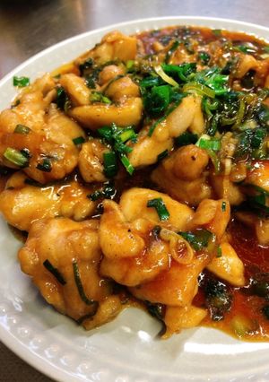 鶏モモ肉のねぎニラ甘酢炒め-レシピのメイン写真