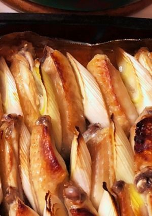 手羽中と長葱のグリルパン焼き-レシピのメイン写真