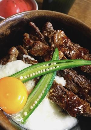 牛ステーキとろろ丼(*´-`)-レシピのメイン写真