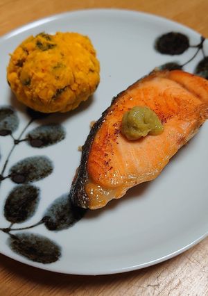 甘塩鮭のワサビ乗せ-レシピのメイン写真