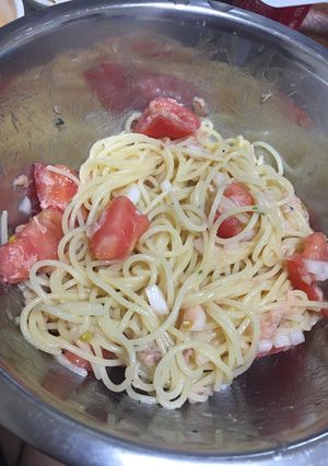 トマトとツナ玉ねぎの冷製パスタ-レシピのメイン写真