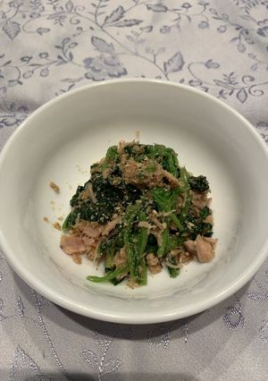 ツナとほうれん草のめんつゆ和え-レシピのメイン写真