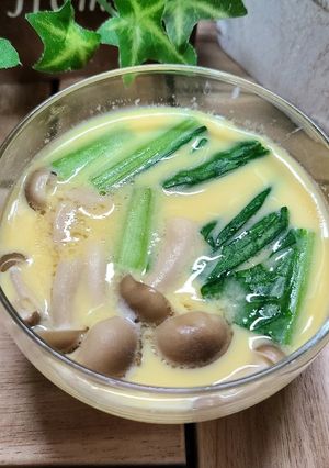 簡単★レンジで作る★江戸菜の茶碗蒸し-レシピのメイン写真