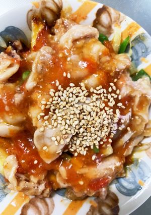 レンジフレッシュトマト豚こまのせドーム蒸-レシピのメイン写真