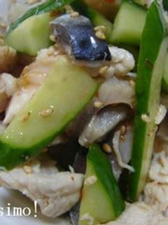 鶏ささみとシメサバの前菜、キュウリ添え-レシピのメイン写真