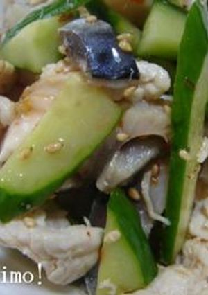 鶏ささみとシメサバの前菜、キュウリ添え-レシピのメイン写真