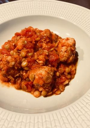 レンズ豆とポークミートボール煮込み-レシピのメイン写真