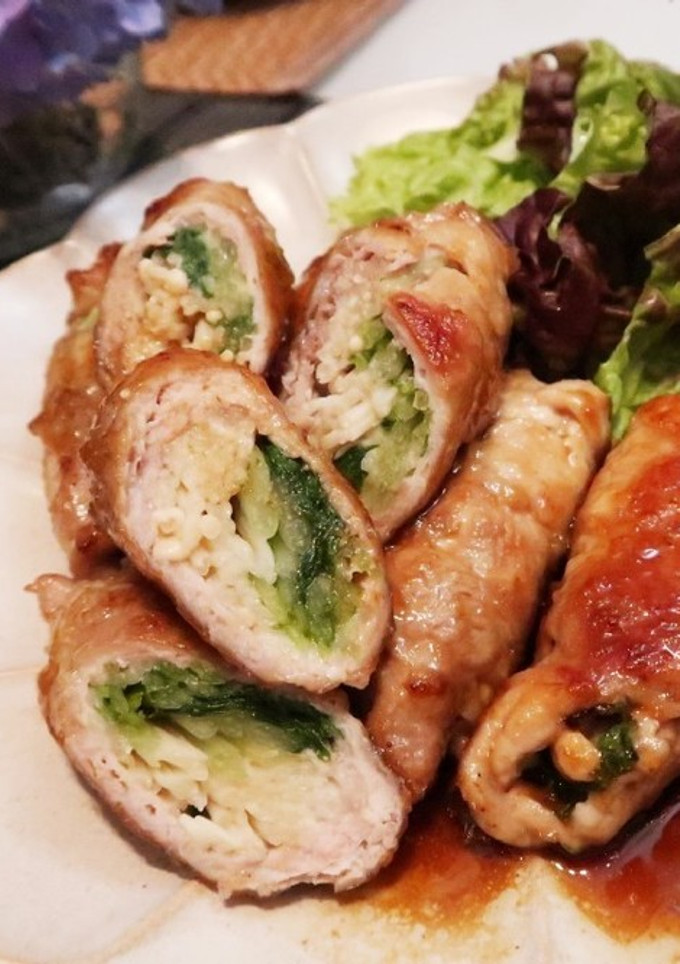 えのきと水菜の豚肉巻き☆照り焼き~♪-レシピのメイン写真