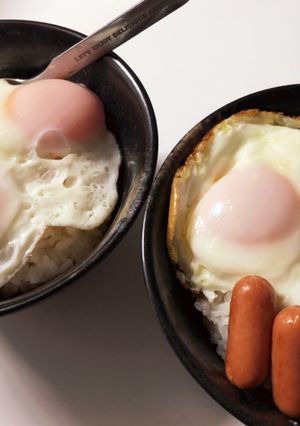 丼☆目玉焼&ウインナー-レシピのメイン写真