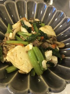 お豆腐と小松菜のあんかけ炒め-レシピのメイン写真