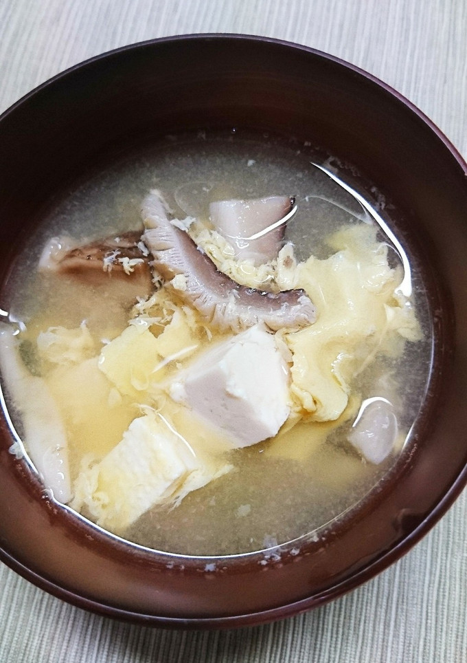 椎茸と卵豆腐のかき玉汁(^○^)-レシピのメイン写真