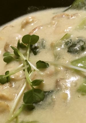 ホタテと青梗菜豆乳シチュー♪(´ε` )-レシピのメイン写真