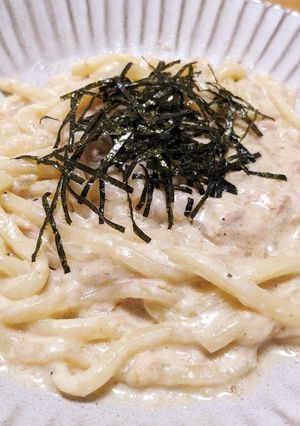 チーズとツナの絶品クリームうどん!-レシピのメイン写真