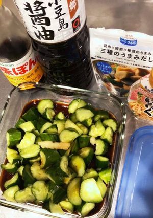 朝5分で夕食1品!胡瓜のニンニク醤油漬け-レシピのメイン写真