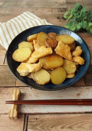 鶏肉とじゃが芋のにんにくしょう油炒め-レシピのメイン写真