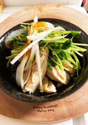 さっぱりおつまみ♡鶏肉と豆苗のポン酢かけ-レシピのメイン写真