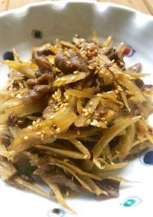 ご飯がすすむ〜牛肉入りきんぴらごぼう-レシピのメイン写真