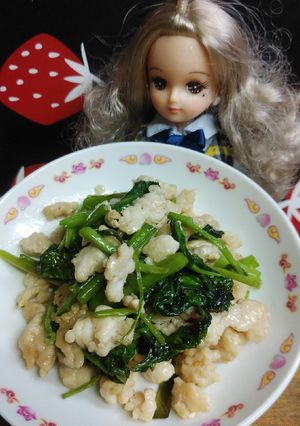 リカちゃん♡鶏挽き肉とにんにく空芯菜炒め-レシピのメイン写真