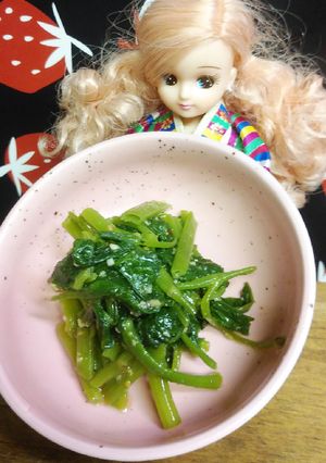 リカちゃん♡韓国밑반찬風ꕤ空芯菜ナムル-レシピのメイン写真