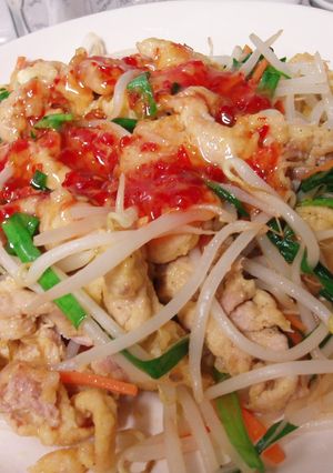 野菜たっぷり♪豚唐揚げスイートチリソース-レシピのメイン写真