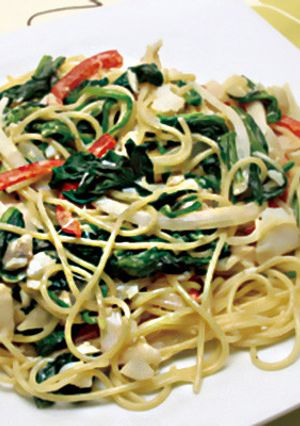 ほうれん草とたらのマヨパスタ♪-レシピのメイン写真