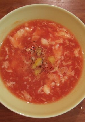 シンプルなトマトと卵の中華スープ♪-レシピのメイン写真