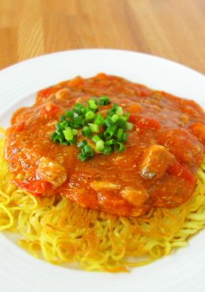 サバ缶とトマトのあんかけ焼きそば-レシピのメイン写真