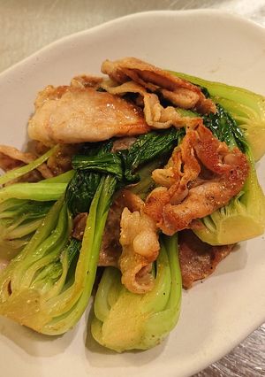 ミニ青梗菜と豚肉の山椒炒め-レシピのメイン写真