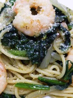 バジルソースで☆海老とほうれん草のパスタ-レシピのメイン写真