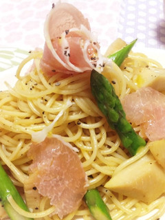 簡単美味しい♪タケノコと生ハムパスタ-レシピのメイン写真