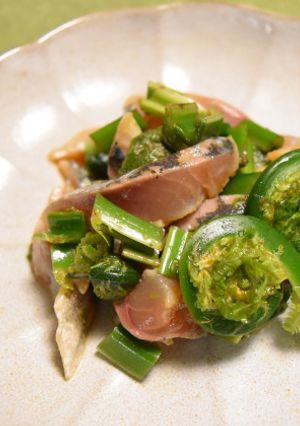 アジの酢締めとこごみの和え物-レシピのメイン写真