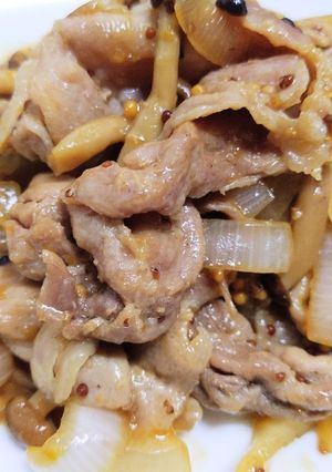 豚薄切り肉のハニーマスタード炒め-レシピのメイン写真