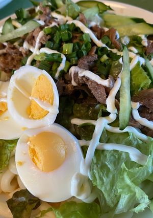 冷やしサラダ肉うどん♡-レシピのメイン写真
